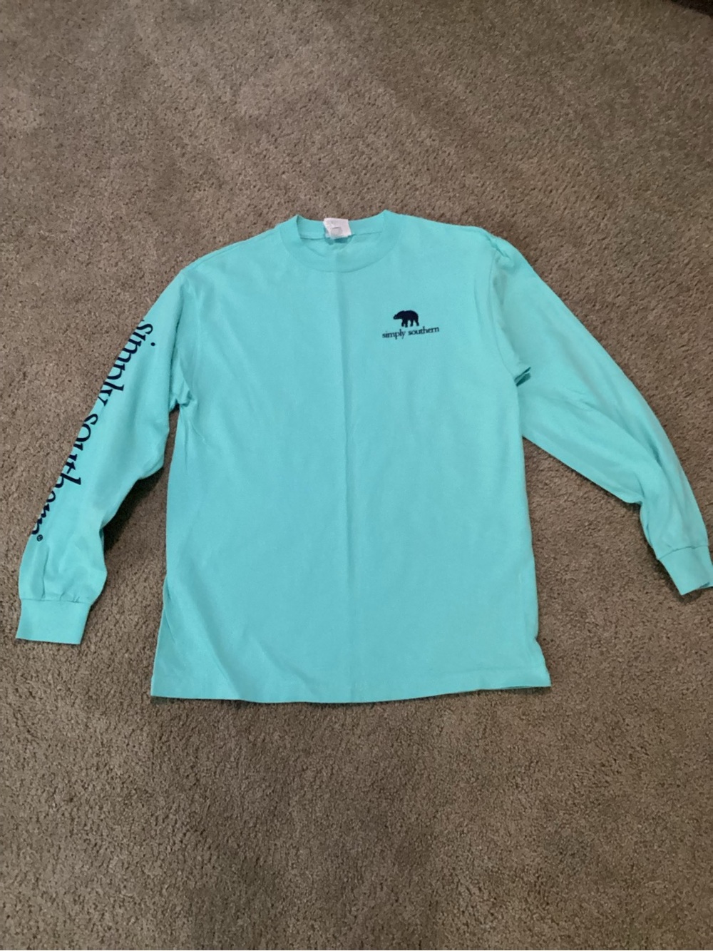 Simply Southern Aqua Blue Long Sleeve Tee